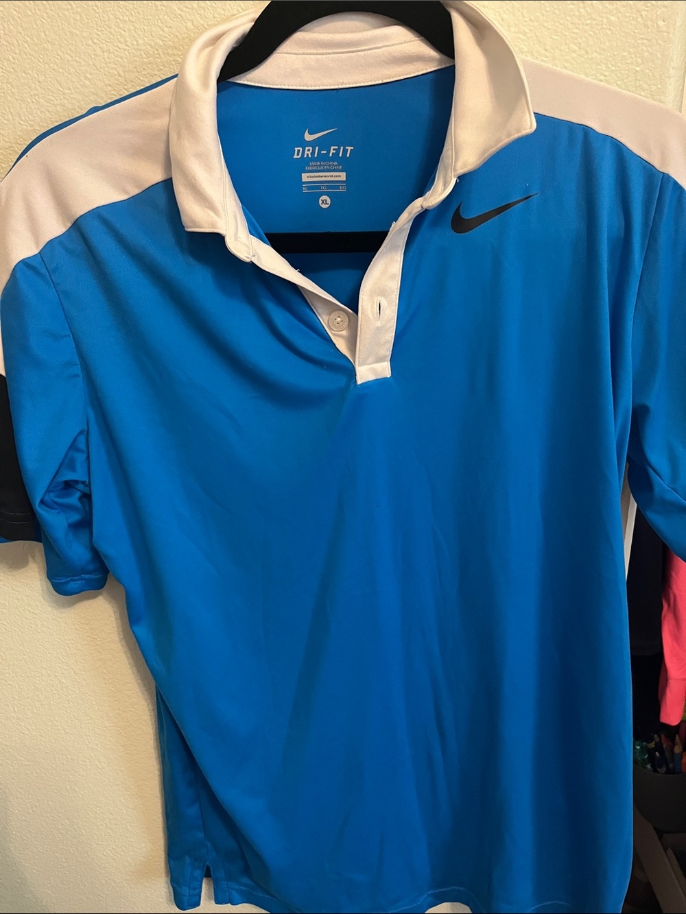 Nike boys Bright Blue Polo with White Accents